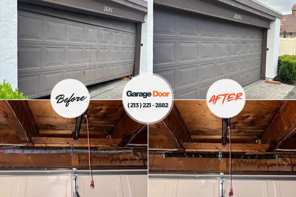 Before and after: garage door repair 45887